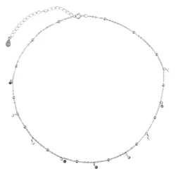 VENTFILLE 925 Sterling Silve Choker Necklaces for Women Geometric Irregular Round Necklaces Clavicle Chain Jewelry Accessories