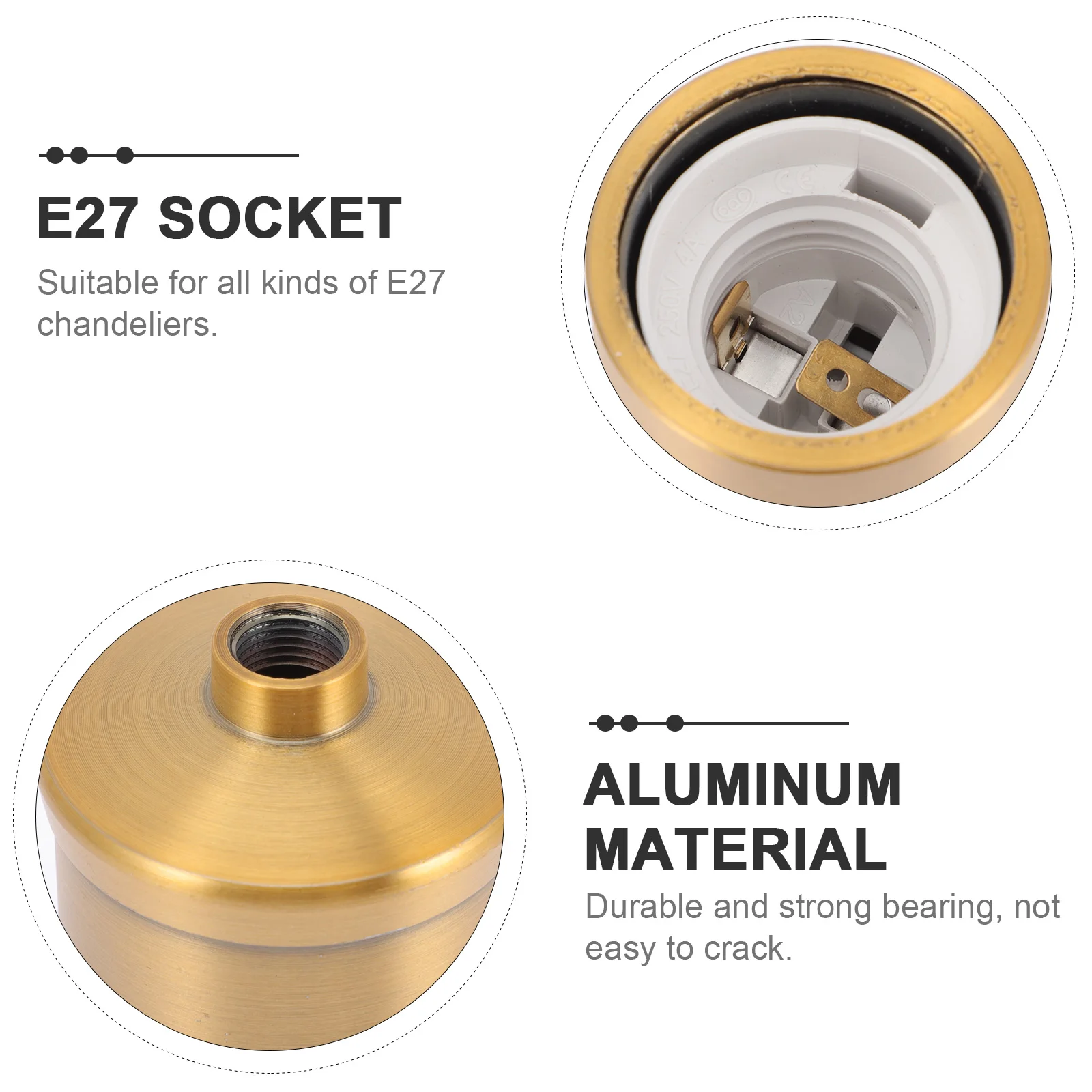 

Vintage E27 Screw Lamp Holder Light Bulb Base Ceiling Mounted Wall Light Metal Bulb Socket Threaded Pendant Lamp Adapter Sturdy