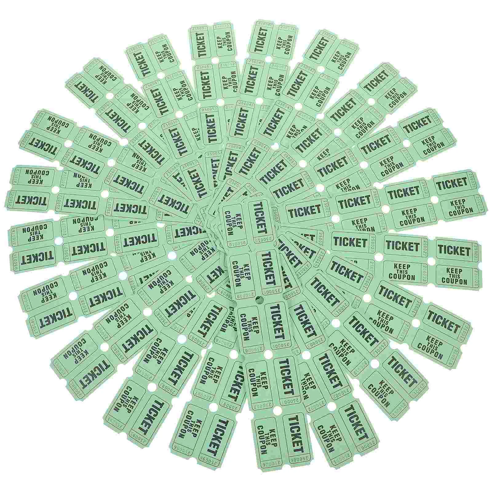 100 Pcs Fluorescence Ticket Raffle Tickets Travel Carnival Labels Paper Concert