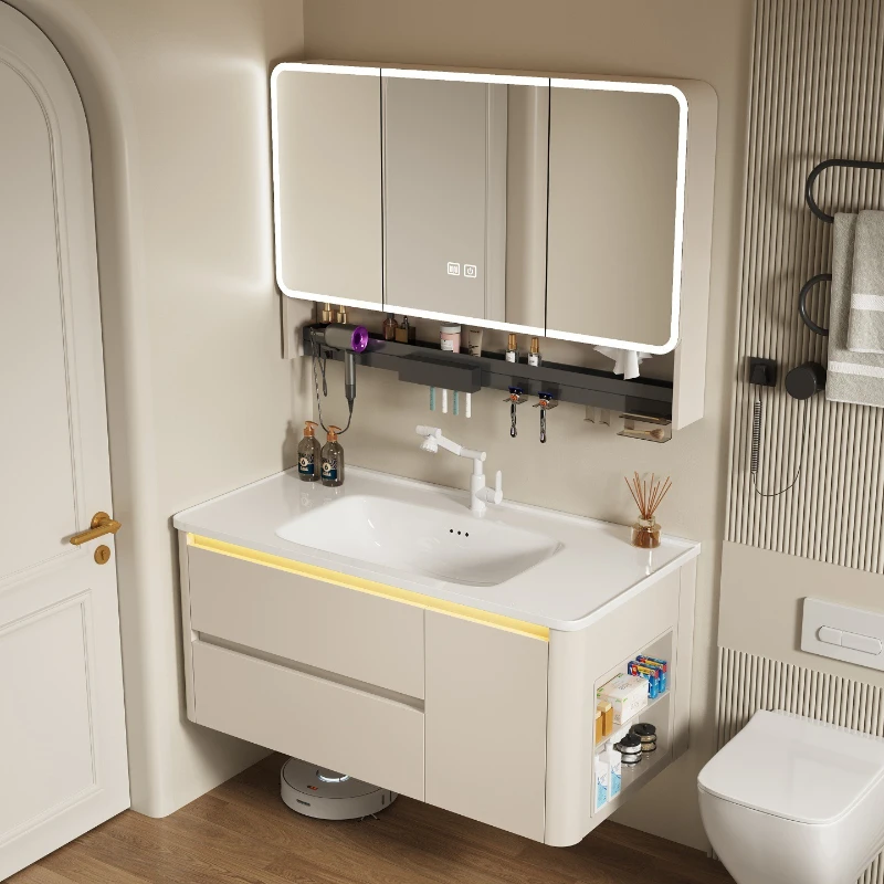 Gabinetes De baño inteligentes para casa De familia, gabinetes De baño minimalistas multifuncionales, muebles para el hogar De Hotel, Gabinete De Baño Lsysg