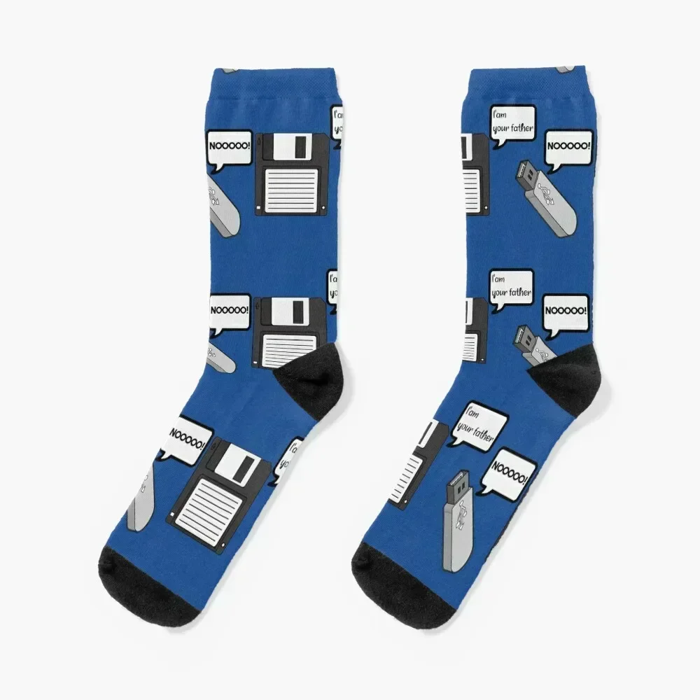 

I'm Your Father Funny Floppy Disk and Flash Drive USB Socks Crossfit designer men cotton high quality Socks For Women Men's