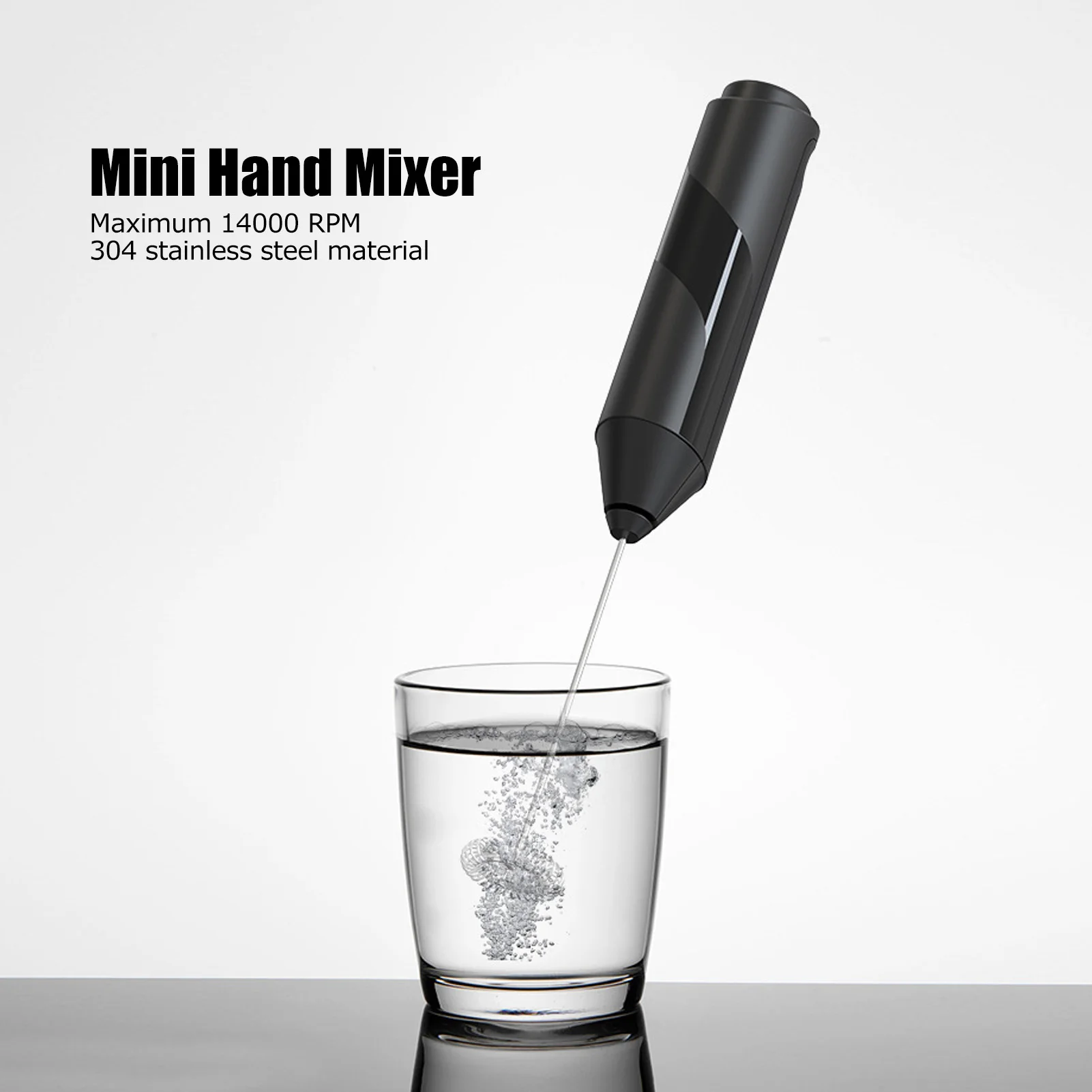 Electric Stirrer 14000RPM Easy Operation Powerful Motor Stainless Steel Battery Power Supply Widely Used Mini Hand Mixer