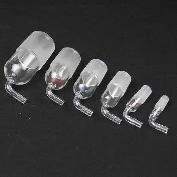 محول توصيل معمل زجاجي, 14/23 19/26 24/29 29/32 وصلة بخرطوم منحني 90 درجة