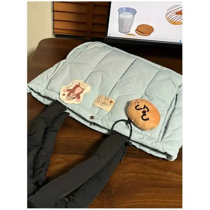 Bloom Lightweight Puffy Blue Shoulder Bags Women New Haruku Soft Comfortable Tote Bag Hot Girls Large Capacity Handbag Y2k