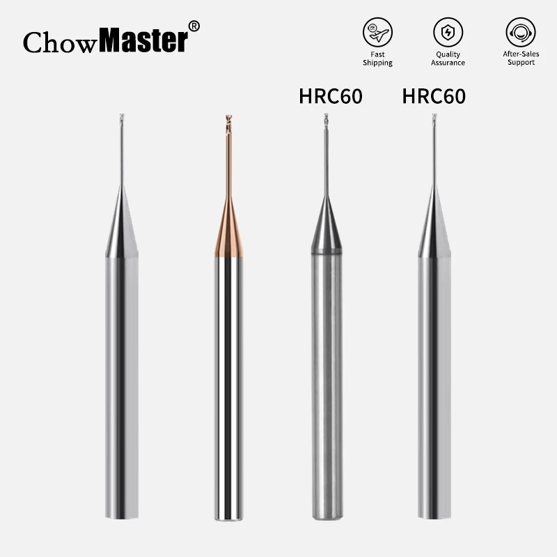 

Chowmaster Micro Твердосплавная плоская концевая фреза с длинной горловиной 0,3-0,9 мм диаметром фрезы для алюминия, меди, стали