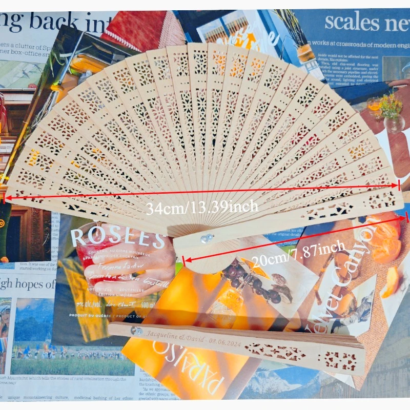 Personalized Folding Wooden Hand Fans with organza bag Custom Engraved Wedding Fans Party Favor Bridal Shower Gifts for Guests
