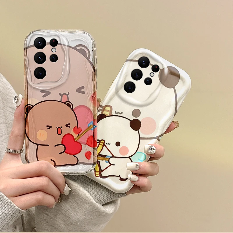 

New Cartoon BUBU DUDU Couple Phone Case For Samsung Galaxy S25 S24 S23 S22 Ultra Plus S24 FE A73 A72 A55 A54 TPU Dustproof Cover