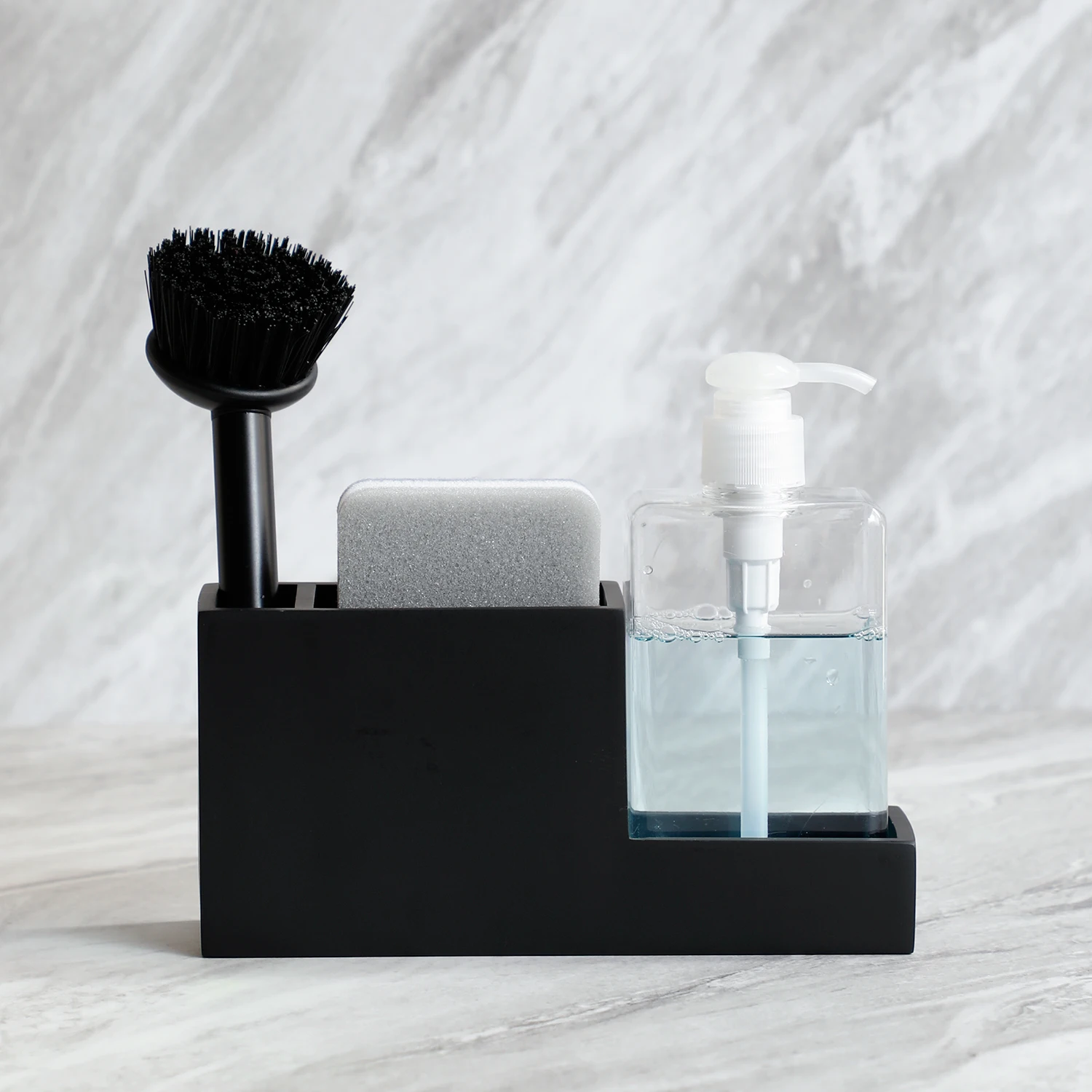 Sponge Holder for Kitchen Sink Organizer Sponge Organzier torage with Brush Holder soap Dispenser Storage Kitchen Accessories