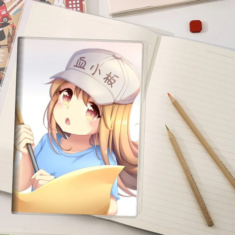 65PCS White Blood Cell Platelet Popular Animation Two-dimensional Peripheral Rubber Sleeve Notebook Student Stationery Gifts