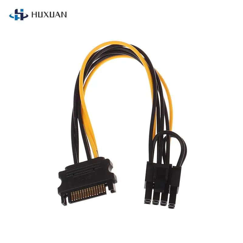1Pc 15pin SATA Male To 8pin(6+2) PCI-E Power Supply Cable 18AWG Wire 20cm SATA Cable 15-pin To 8 Pin Cable Wire For Graphic Card