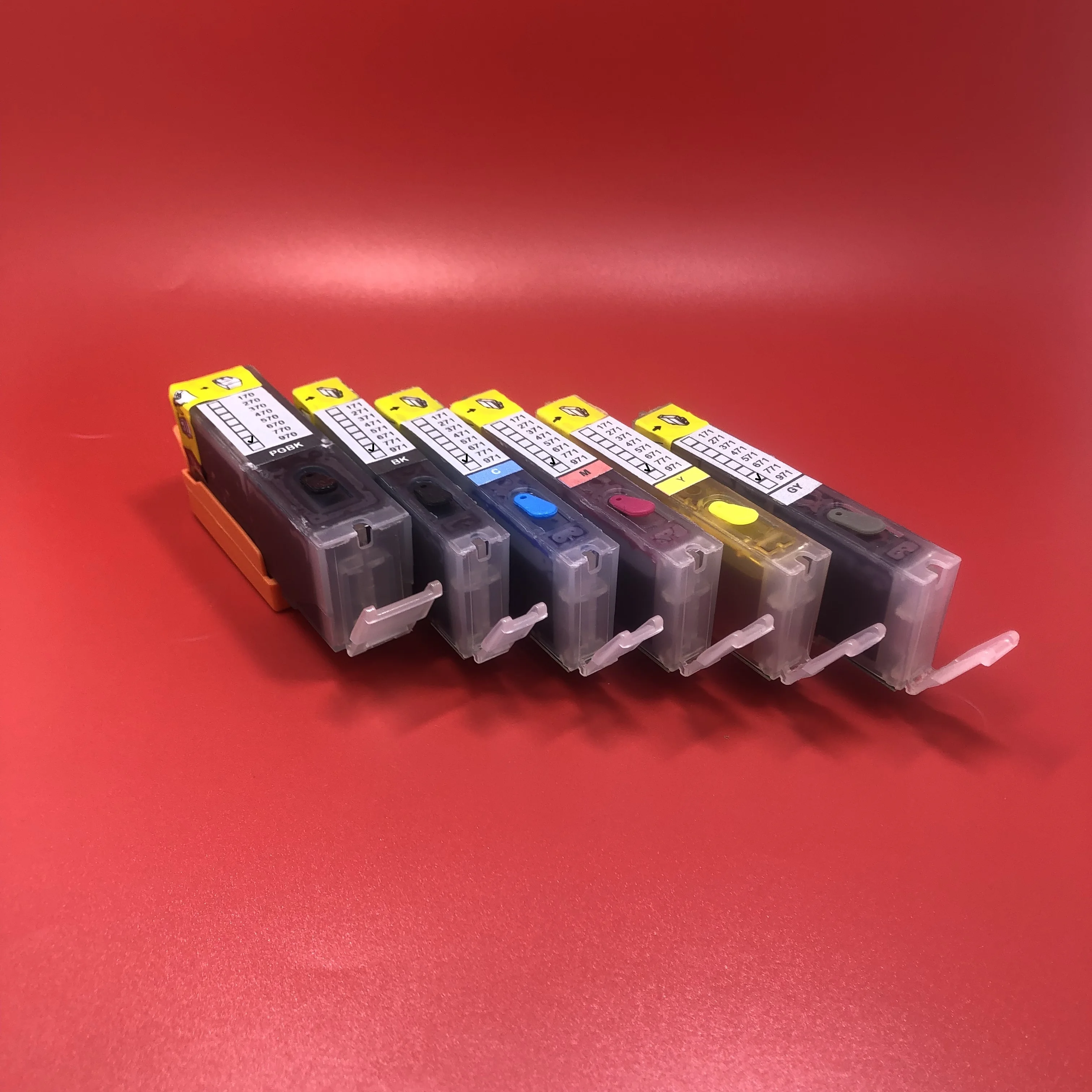 YOTAT 6Pcs/Set Full PGI770XL CLI771XL Refillable Ink Cartridge PGI-770 CLI-771 for Canon PIXMA MG7770 Printer