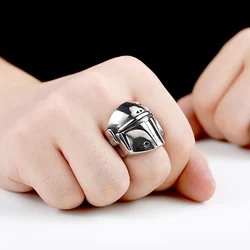 Fashion Stainless Steel Mask Skull Soldier Ring For Men Punk Rock Personality Men Rings High Quality Jewelry Gifts Dropshipping