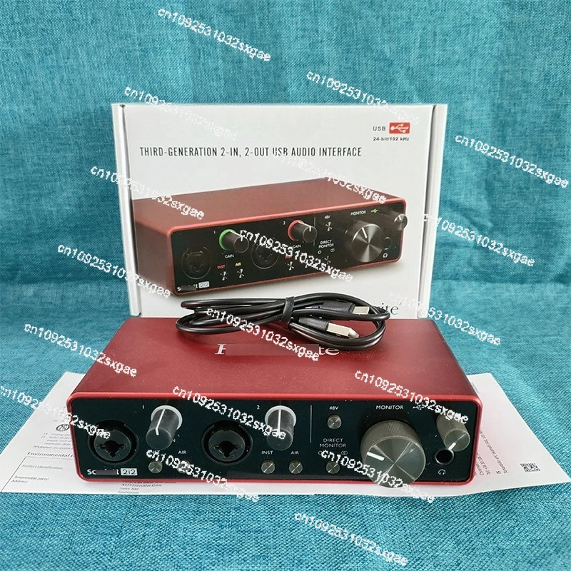 Tarjeta de sonido externa USB profesional Scarlett 2I2 de tercera generación para computadora, doblaje, transmisión en vivo, grabación de karaoke
