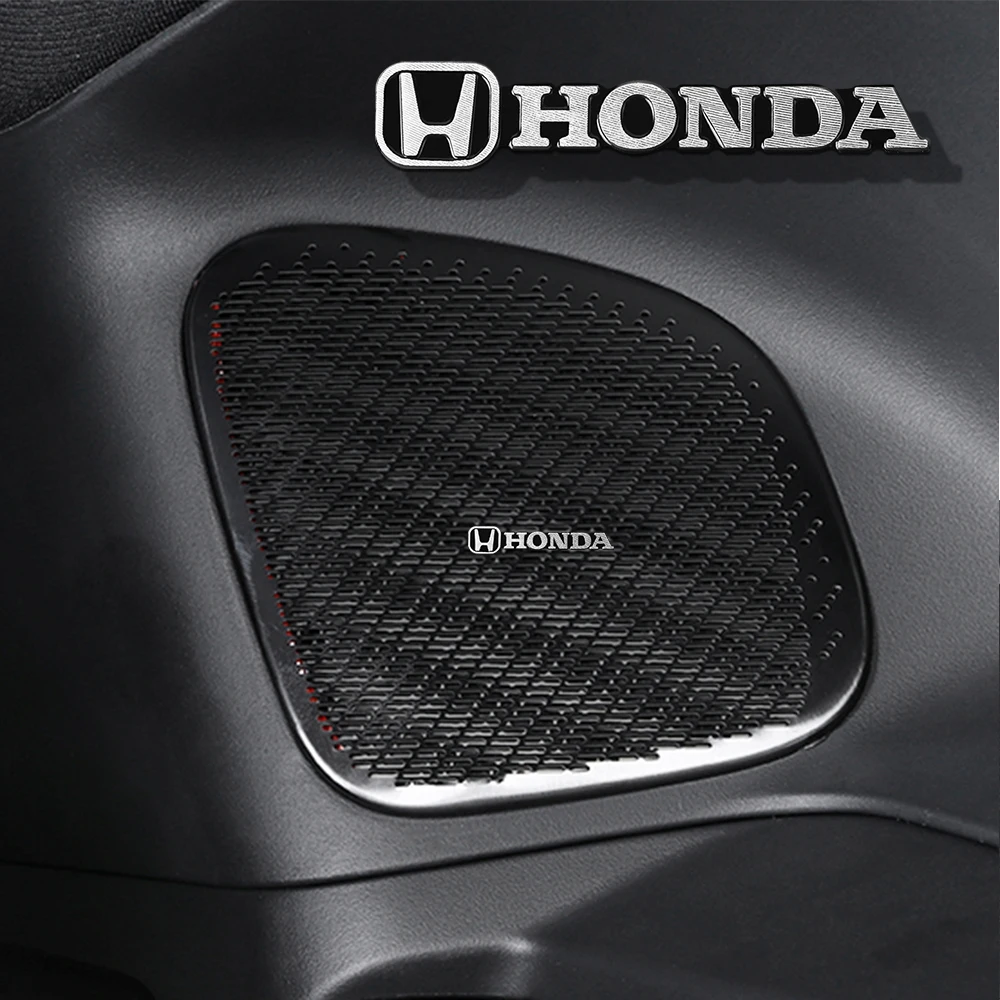 Autocollant d'emblème de Badge en aluminium 3D, décoration Audio de voiture, pour Honda Civic Fit Jazz Accord CRV HRV City Odyssey passeport, 2/4 pièces