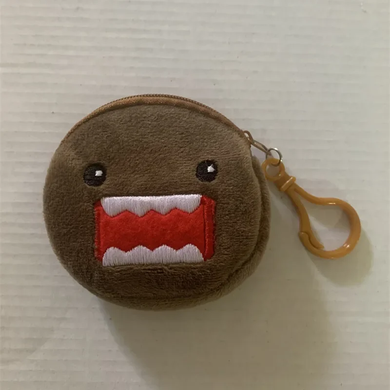 Domo Kun-Porte-monnaie en peluche pour femme, porte-clés, clip, mignon, Kawaii, portefeuille, dessin animé, rond, poudres, étui, mini sac d'argent