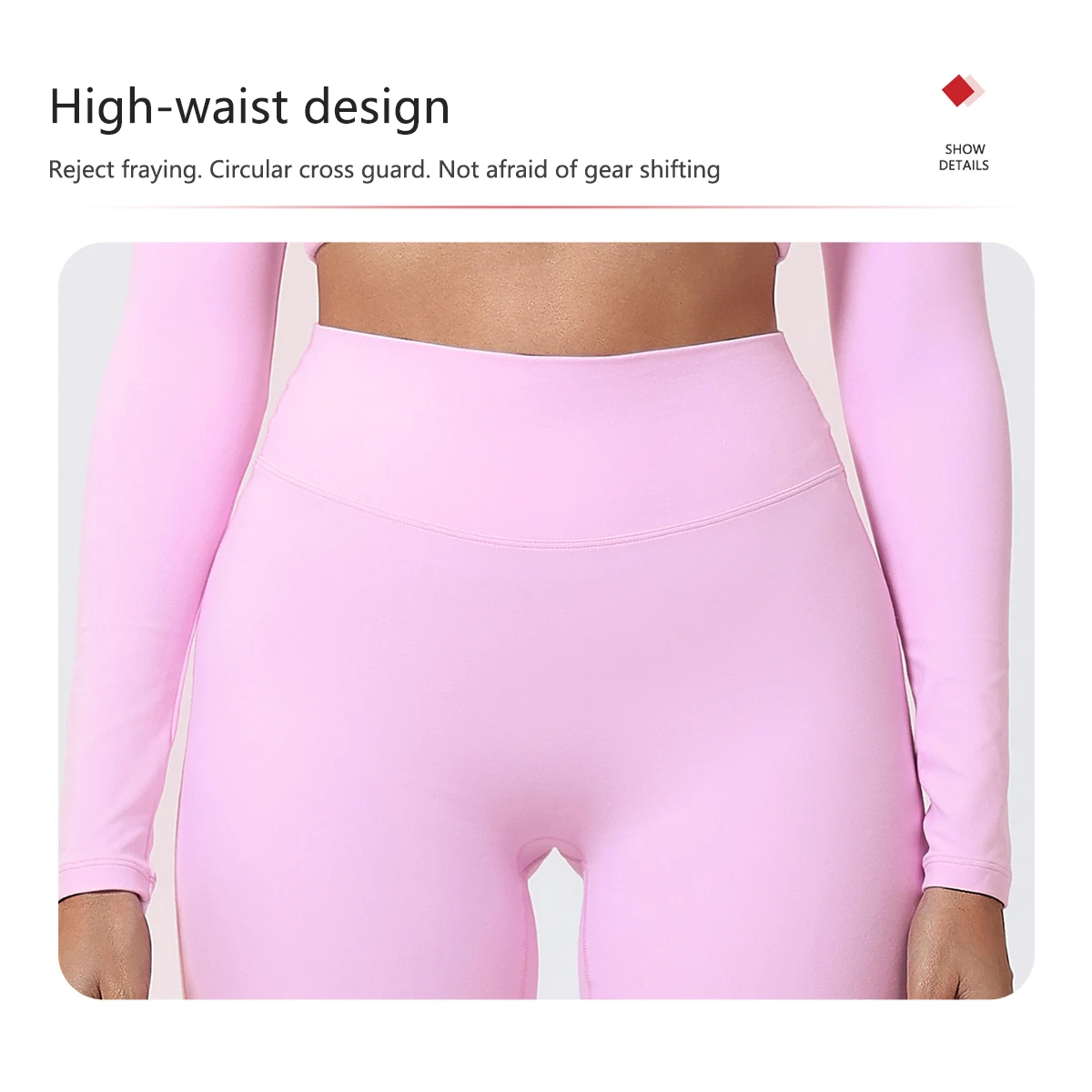 Hearuisavy Damen-Sporthose mit geradem Bein, Fitnessstudio-Bekleidung, nacktes Gefühl, Kompression, weites Bein, Yoga-Leggings, Pilates, Fitness-Strumpfhose – Detail 4