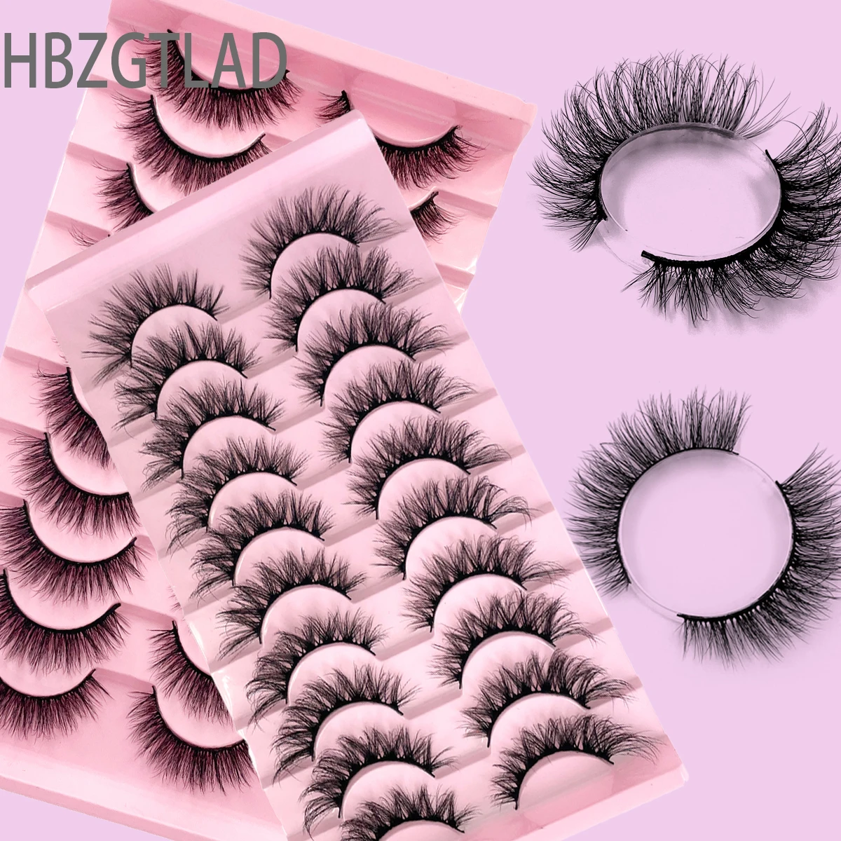 10 أزواج من رموش المنك المزيفة الطبيعية الطويلة المتقاطعة Wispy رقيق قصير الجمال الرموش الموسعة الرموش الصناعية الطبيعية #1