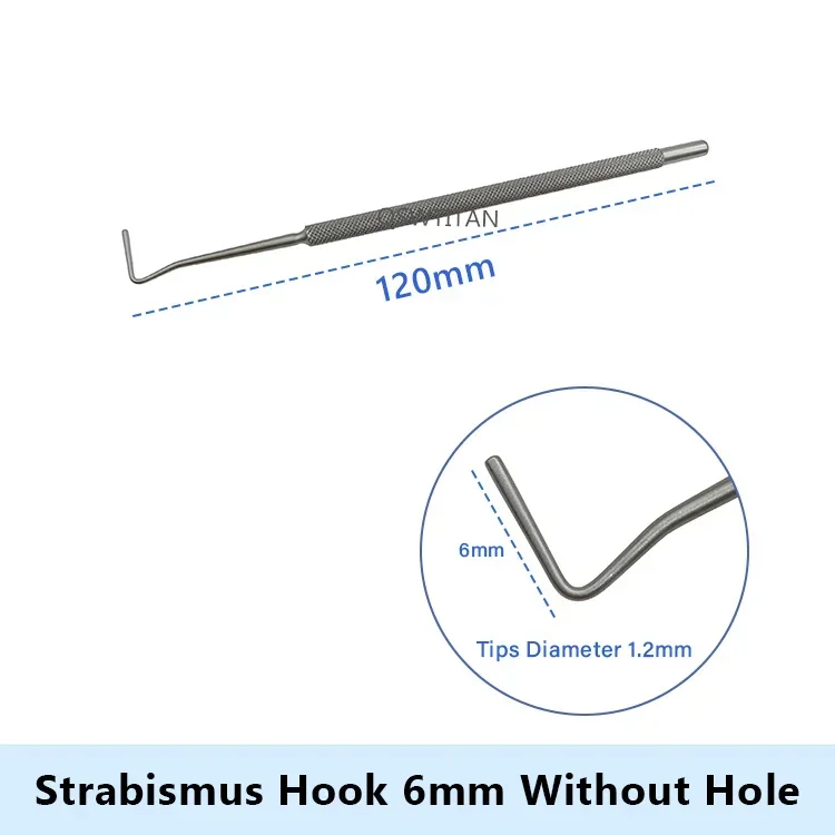 Strabismus Hook 120mm Ophthalmic Hooks Eye Surgical Instrument Stainless Steel 1pc