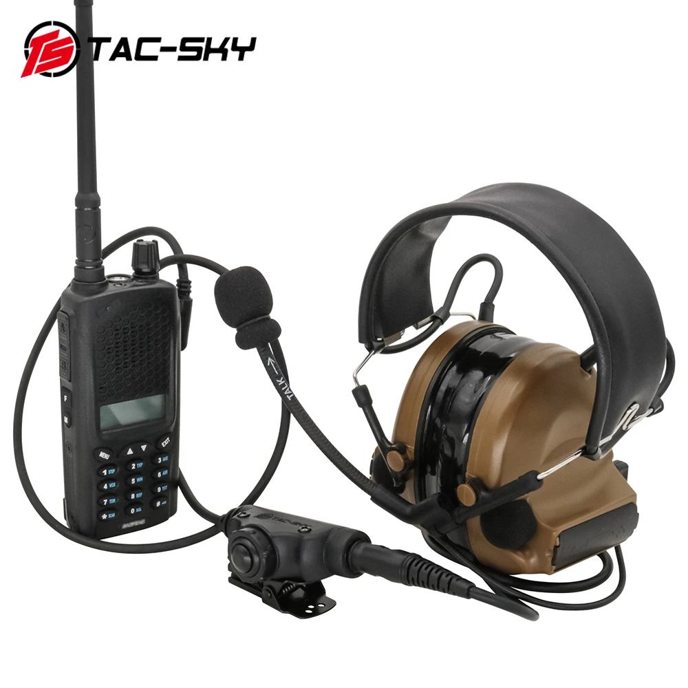 TAC-SKY V2 U94 PTT Adapter Tactical Headset Accessories Compatible With Kenwood Plug Baofeng UV-5R UV-5RE UV-82 Walkie Talkie