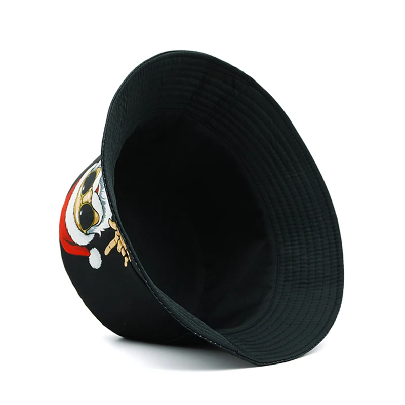 ボッカ クリスマス サンタクロース バケットハット 漫画風バケットハット フェスティバル会場デザイン 両面 パナマ帽 メンズ レディース ヒップホップ