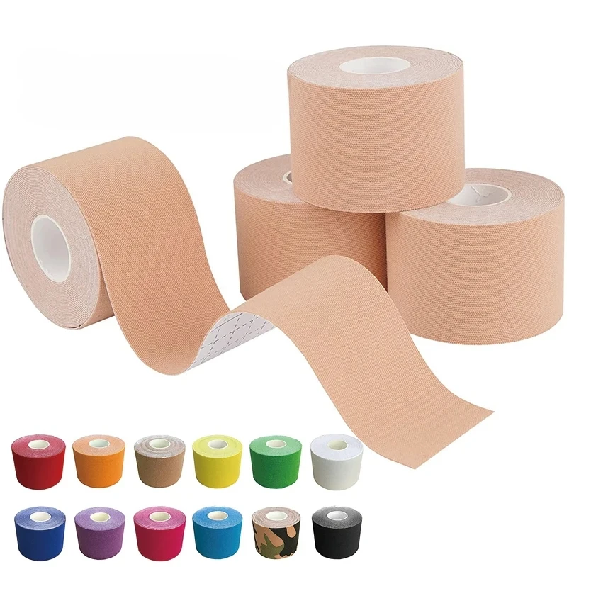 (5 عبوات) شريط رياضي من القطن المرن لحماية كوع الركبة، ضمادة لاصقة لاستعادة العضلات، مقاوم للماء وجيد التهوية #1