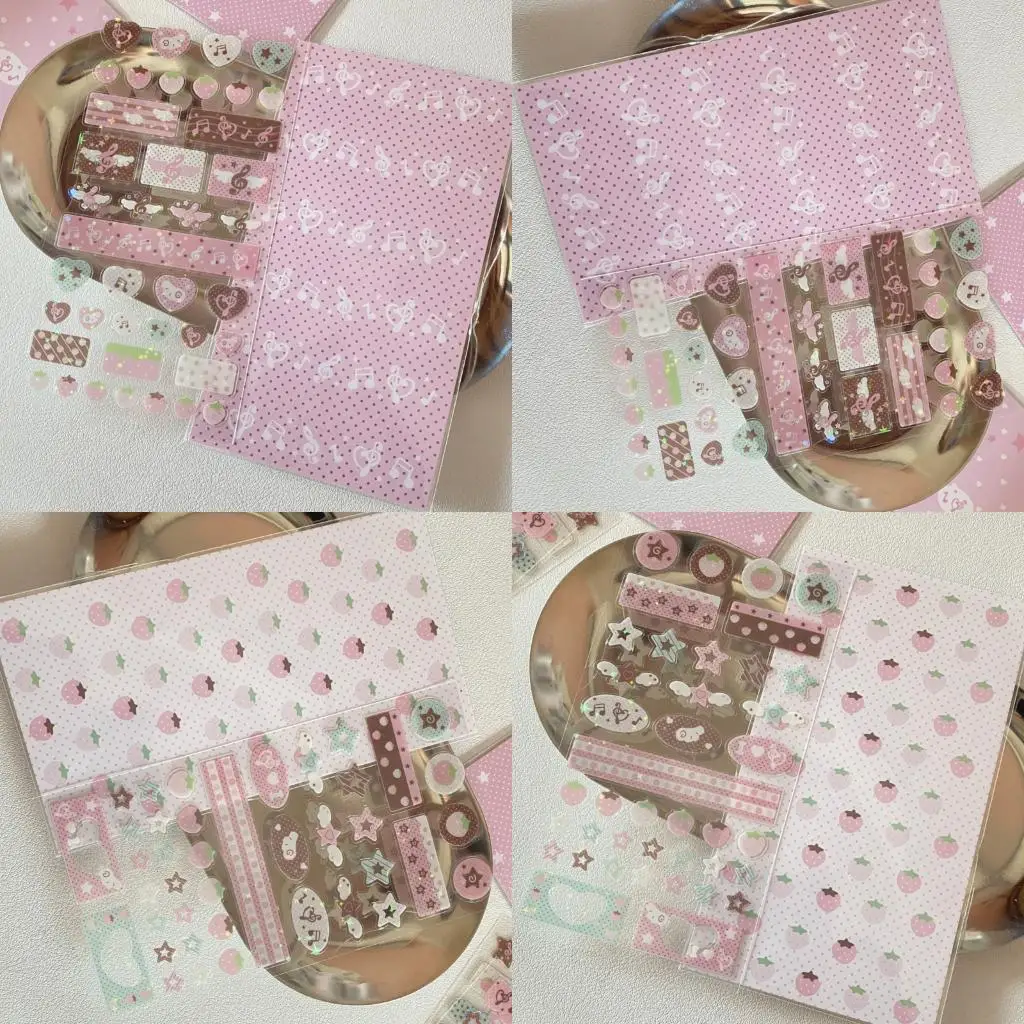 Strawberries Musical Note Temed Sticker for Craft Telephone Case Journal Laptop D2RC