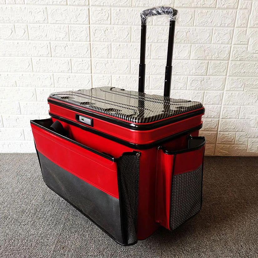 

New hard cover multi-functional fishing trolley case live fish bucket big wheel thickened car fish guard bucket hard shell free