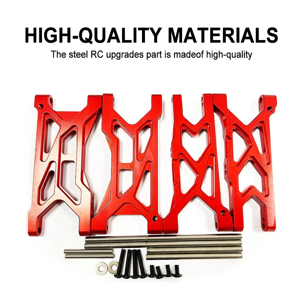 RCGOFOLLOW Brazo de suspensión inferior trasero mejorado de aleación de aluminio Brazo de suspensión inferior trasero Rc para 1/10 ARRMA SENTON 3S Rojo