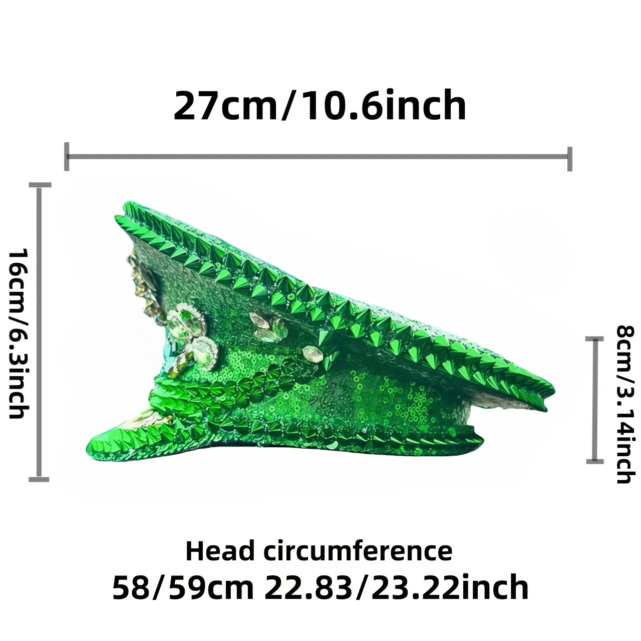 Cappello per costume di Halloween HongLuan, cappelli da capitano con strass per donna festival Burning Man, accessori femminili cosplay