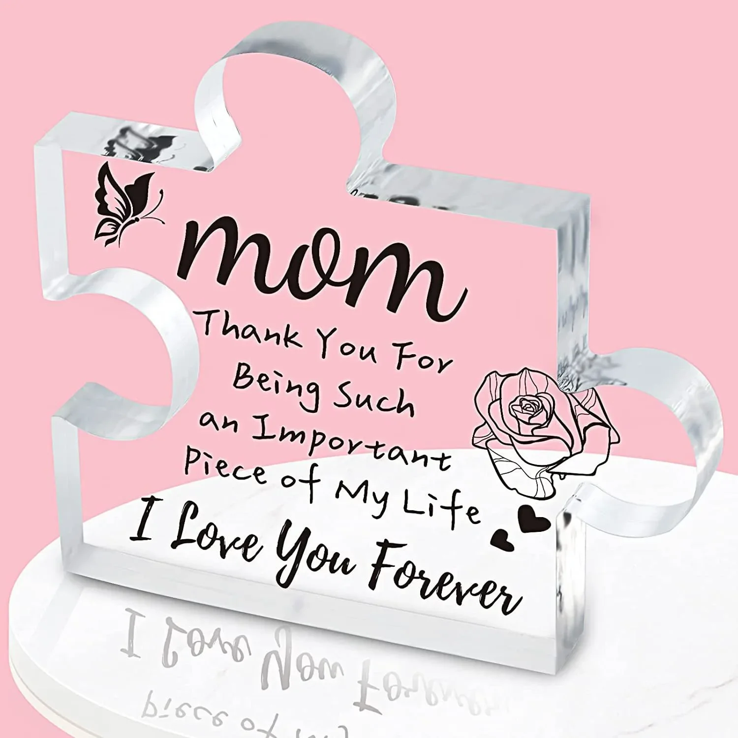 Engraved Puzzle, Mum Sweet Present Engraved Acrylic Block Puzzle Mother\'s Day Gifts Birthday Surprises Gift Ornaments Home Decor