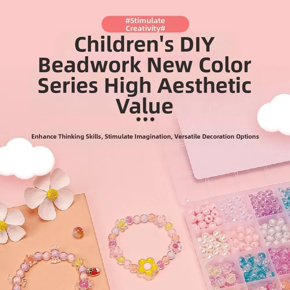 24 Grid DIY Handmade Beaded Kit Toy Creative Colorful DIY Jewelry Making Kit Acrylic Cute Beads Bracelet Making Kit Kids