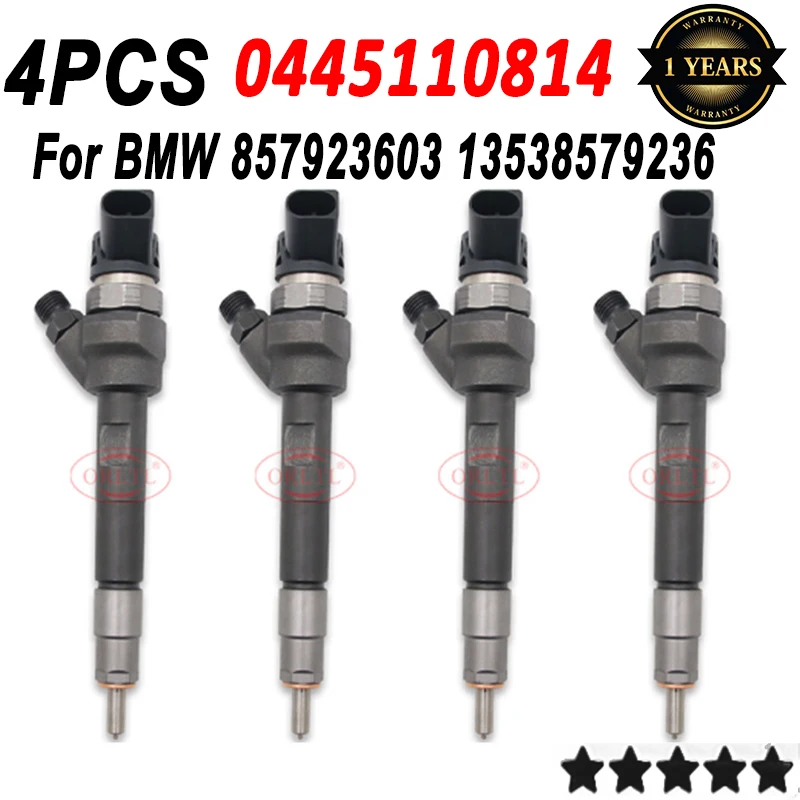 4PCS NEW 0445110814 Common Rail Injector 0 445 110 814 for BMW 857923603 13538579236 ORLTL Original Injector