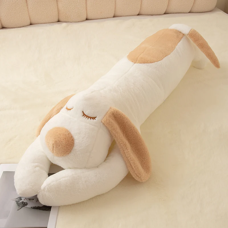 110-150cm de dibujos animados cachorro durmiendo almohada de felpa acogedor deitado sujo Perrito largo almohada para dormir cálido encantador compañero para niños
