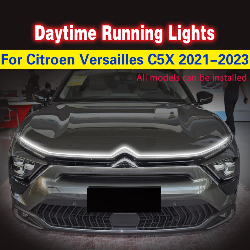 1pcs LED Fog Light Car Fog Daytime Running Light 12V For Citroen Versailles C5X 2021-2023 Car Decorative Atmosphere Lamps DRL