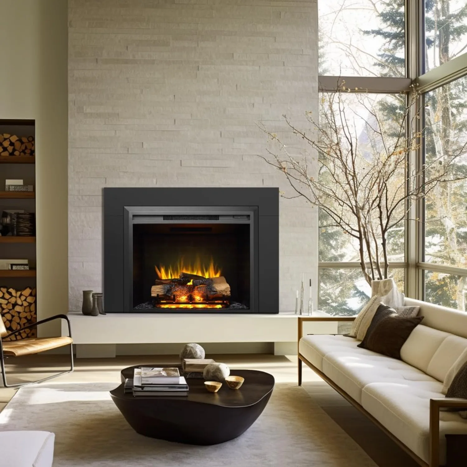 28 بوصة مع مجموعة أدوات التشذيب، مدفأة كهربائية، سخان الموقد 750/1500 وات، صوت تكسير النار، سرعة لهب قابلة للتعديل