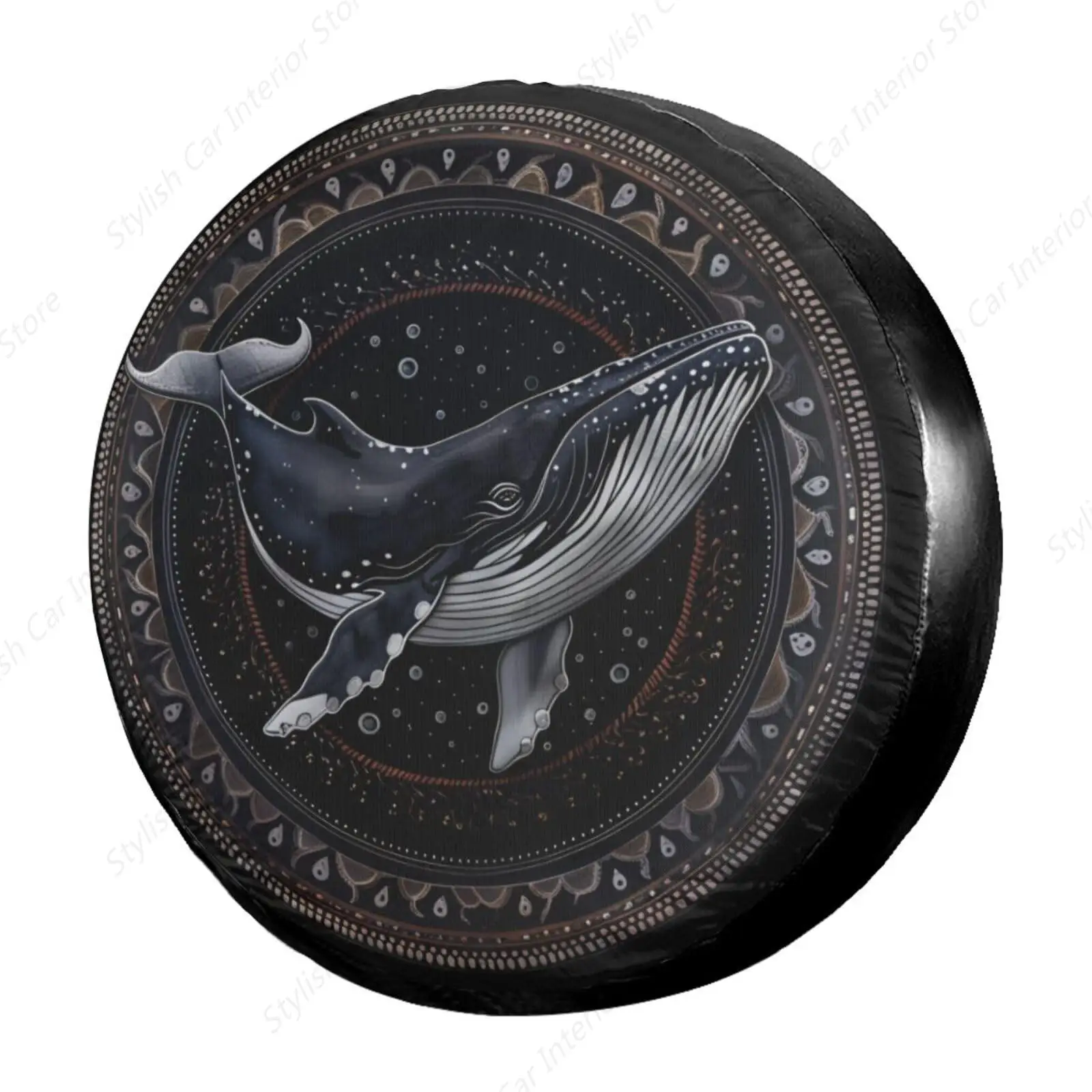 Spare Tire Cover Bohemian Mandala Whale Wheel Covers Sun Protection Waterproof for Truck RV Trailer SUV and Many Vehicle