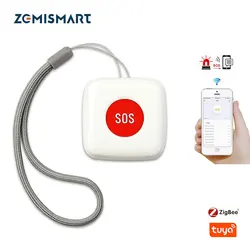 Zemismart Smart SOS Button Alarm Waterproof Emergency Help Alarm Switch Tuya App Remote Control Work with Tuya Zigbee Hub