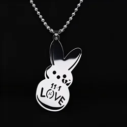 Pop Lil Peep Rabbit Sad for Love Couple Wisiorek Naszyjnik dla kobiet Mężczyźni Stal nierdzewna Muzyka R.I.P Łańcuch Biżuteria Obroża Fani