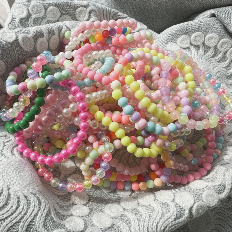 10/20/30Pcs Colorful Beads Bracelet Kids Girls Birthday Party Favors Goodie Pinata Filler Baby Shower Wedding Guest Treat Gifts