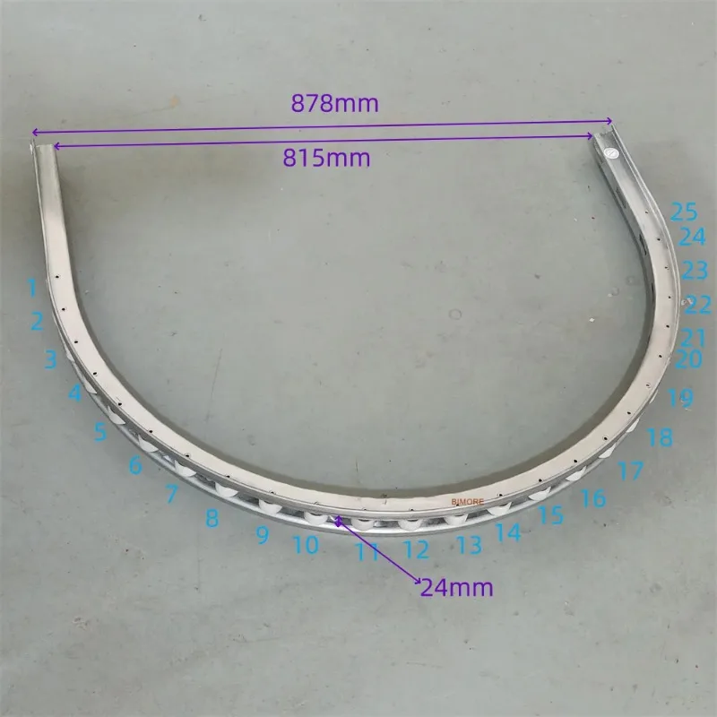 Escalator Parts Handrail Guide Rail Bend Section Inner for Canny 25 Rollers 29*18 mm External Opening W 878mm