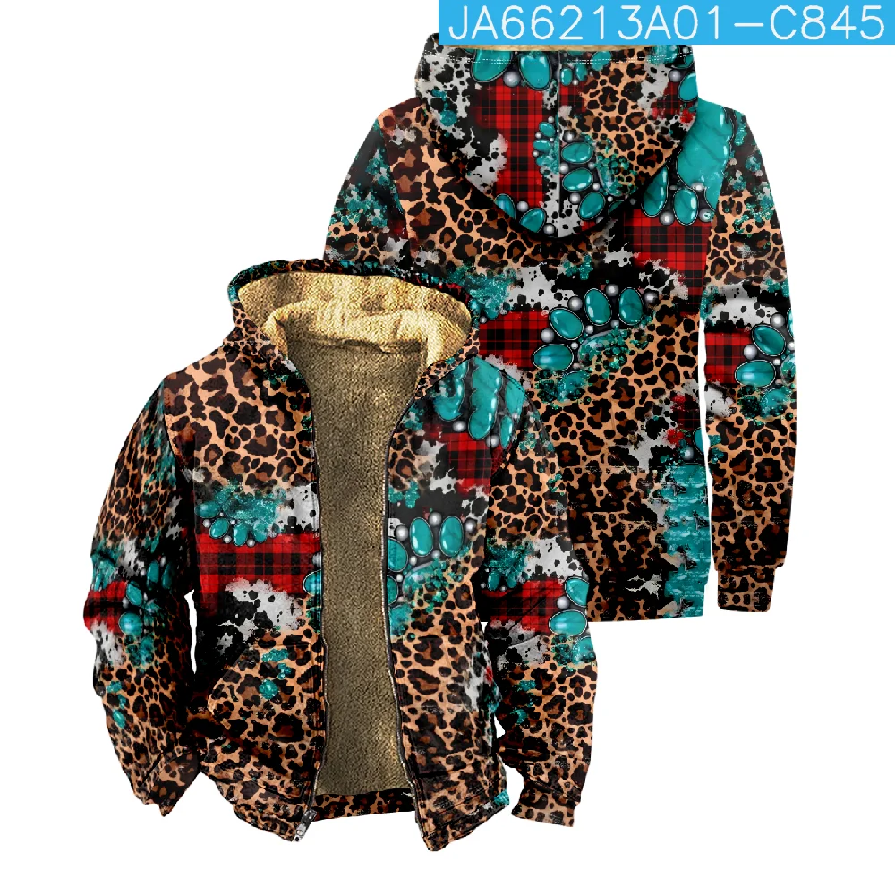 3D Leopard Printed Coats For Men Women Tie Dye Hoodie Long Sleeve Stand Collar Zipper Sweatshirt Unisex Clothes