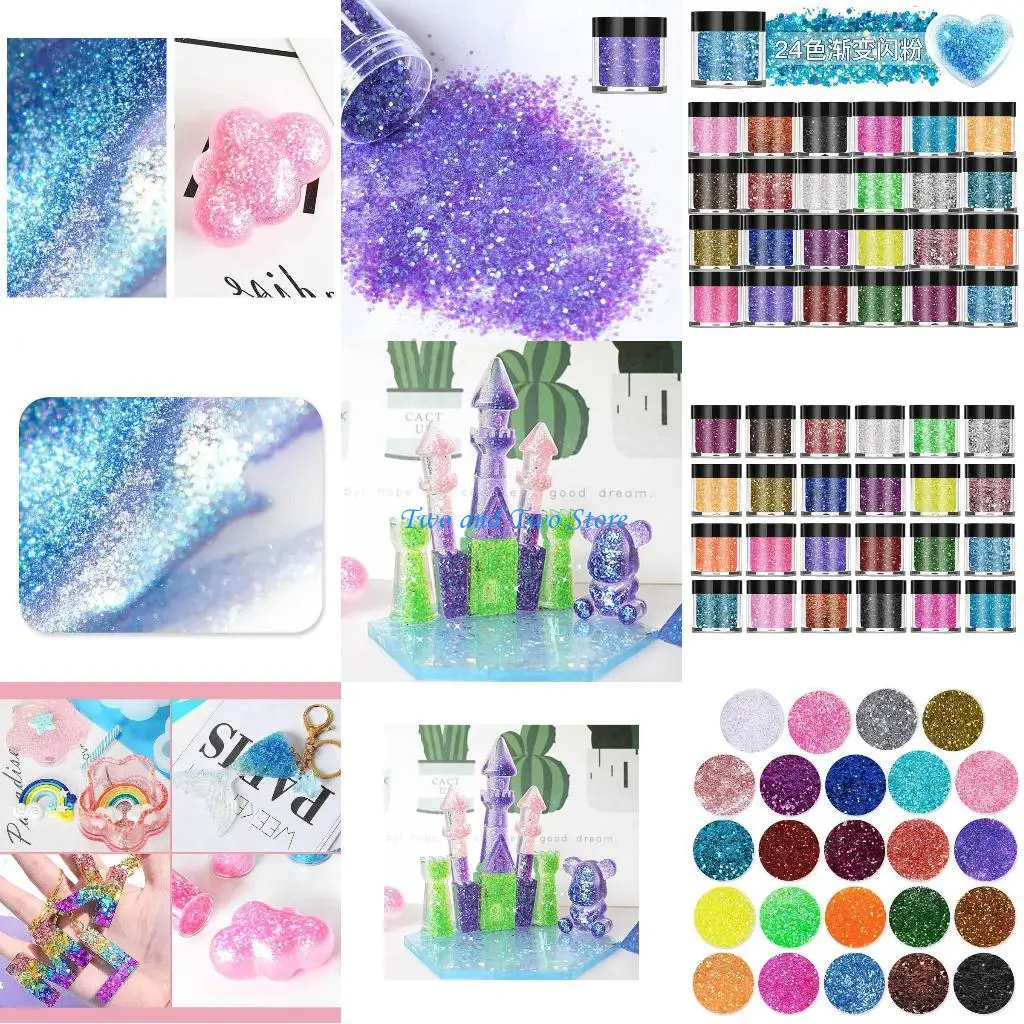 

HX6F Powder Colorful Glitter for Resin Arts & Craft Supplies Jewelry Making