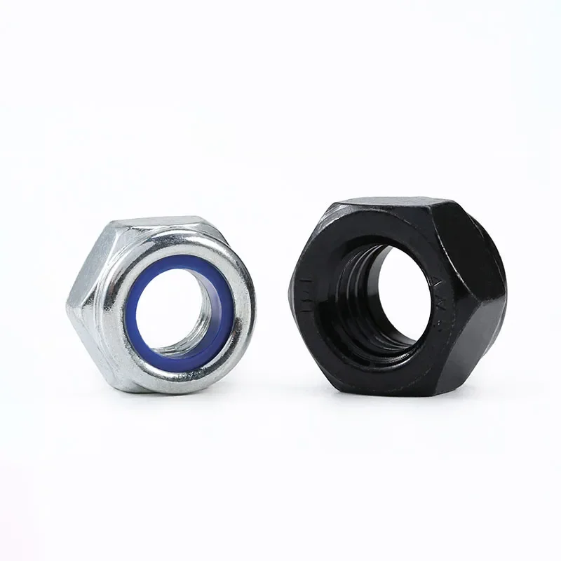 1~30PCS Insert Hex Nylon self-locking Nut M2 M2.5 M3 M4M5 M6 M8 M10 M12 M14M16 Zinc White/Black Nickel Plated Black Nickel