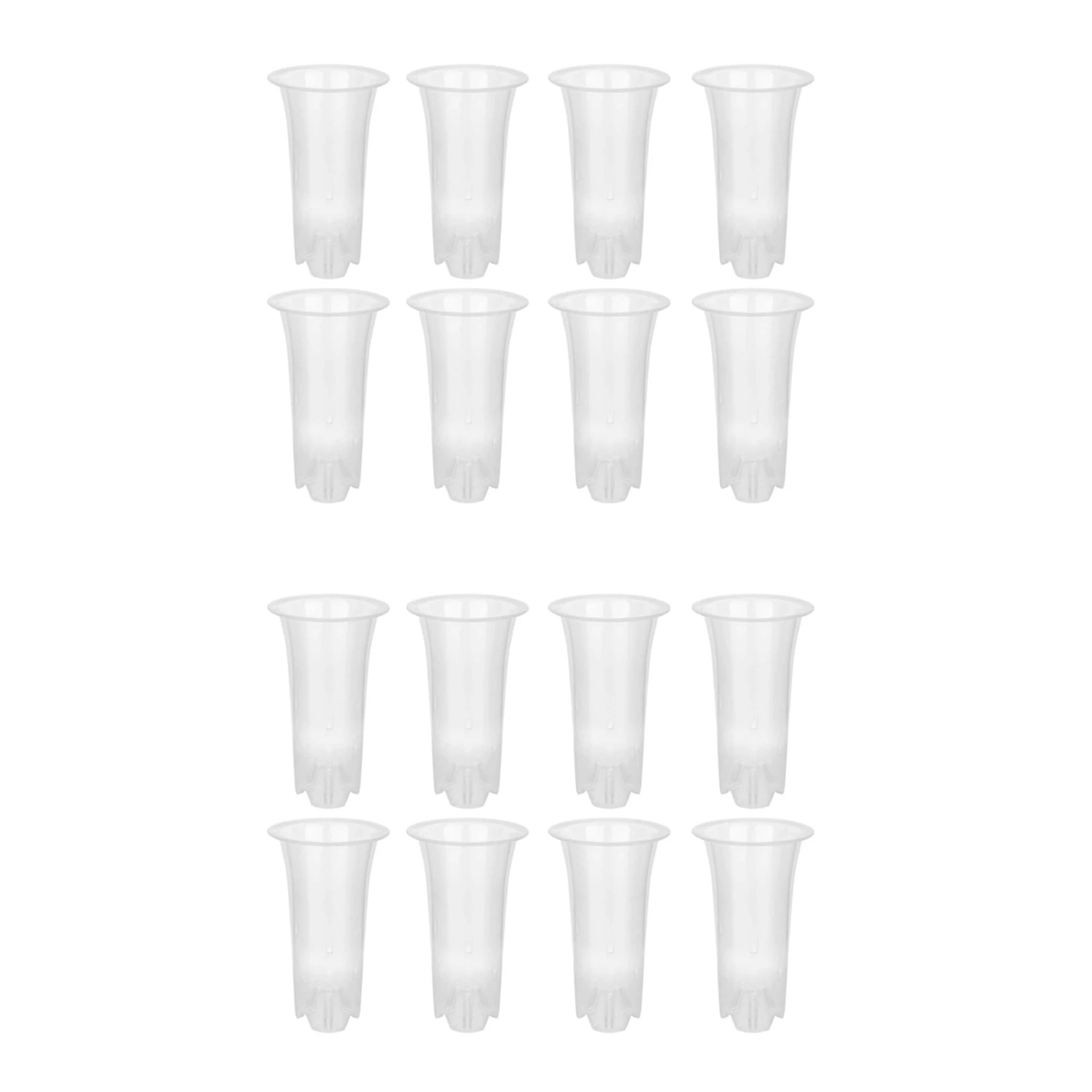 

AB33-5 Inch 16Pcs Clear Flower Pot Planter Plastic Orchid Pot With Holes Tall Plant Pots For Home Flower Shop Decoration