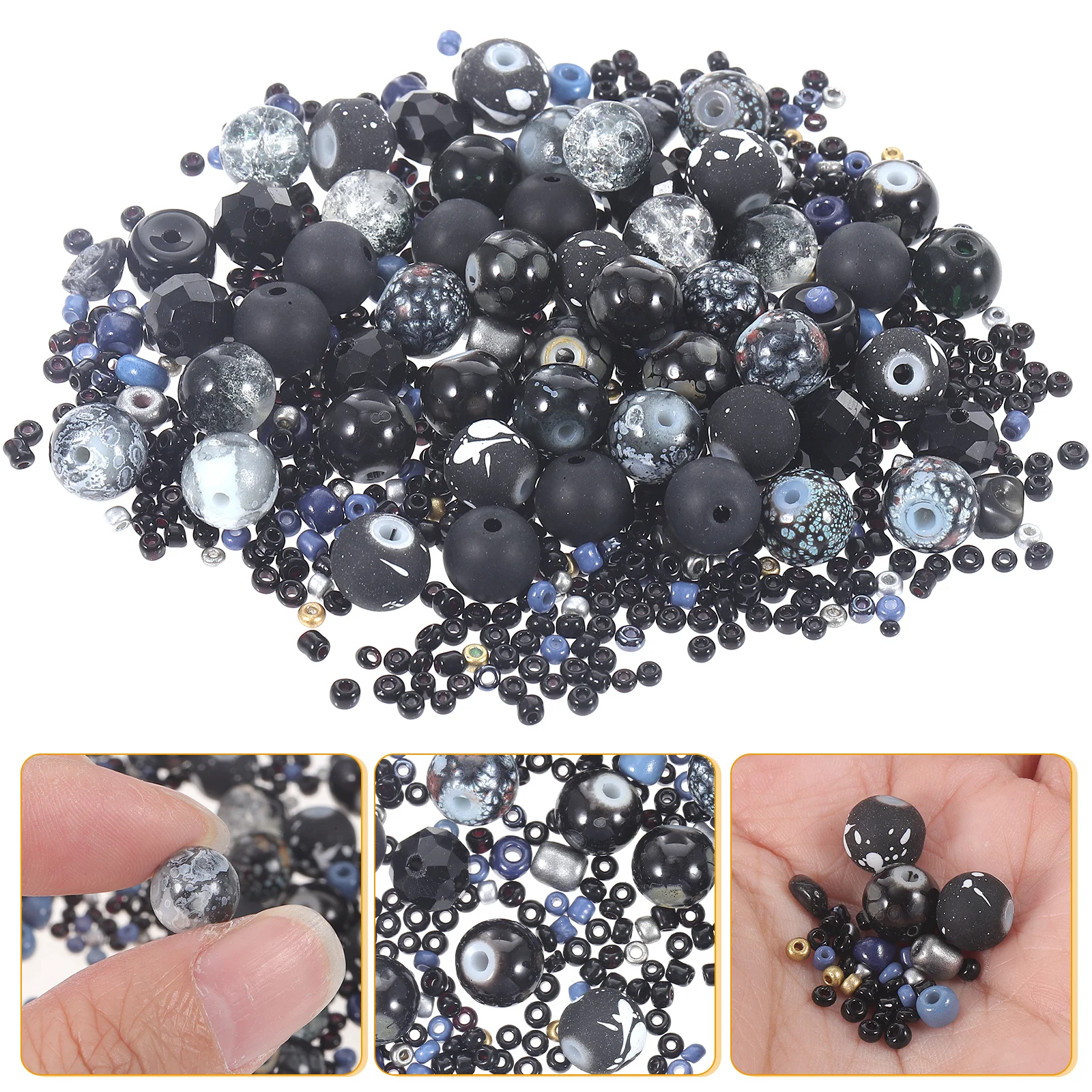 

2 Bags Round Spacer Beads Jewelry DIY Loose Beads for Necklace Bracelet Earring Making Crafts DIY Crafts Accessories