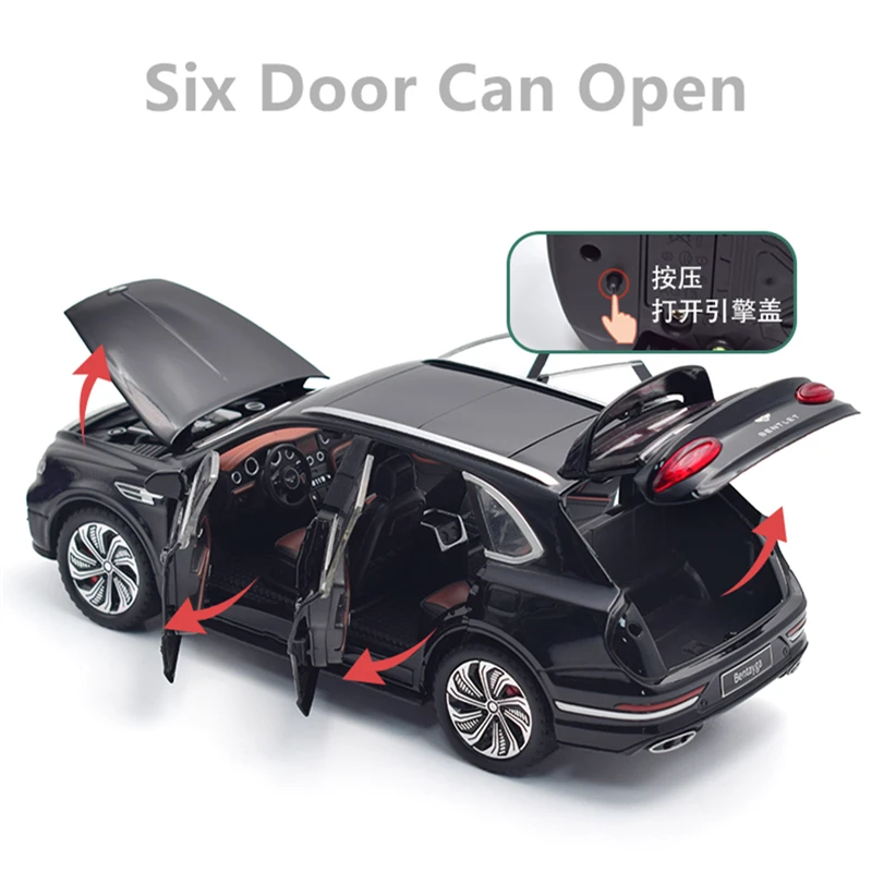 1:24 Bentayga SUV alliage Luxy modèle de voiture moulé sous pression véhicules en métal modèle de voiture son et lumière Simulation Collection jouet pour enfants cadeau