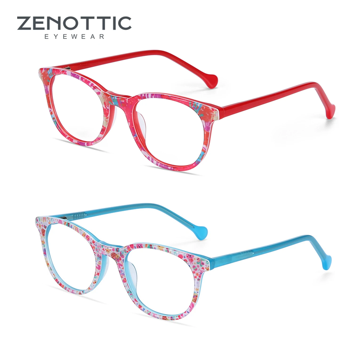 

ZENOTTIC Acetate Children Optical Glasses Frame Girls Pink Eyewear Spectacles Frames Computer Eyeglasses