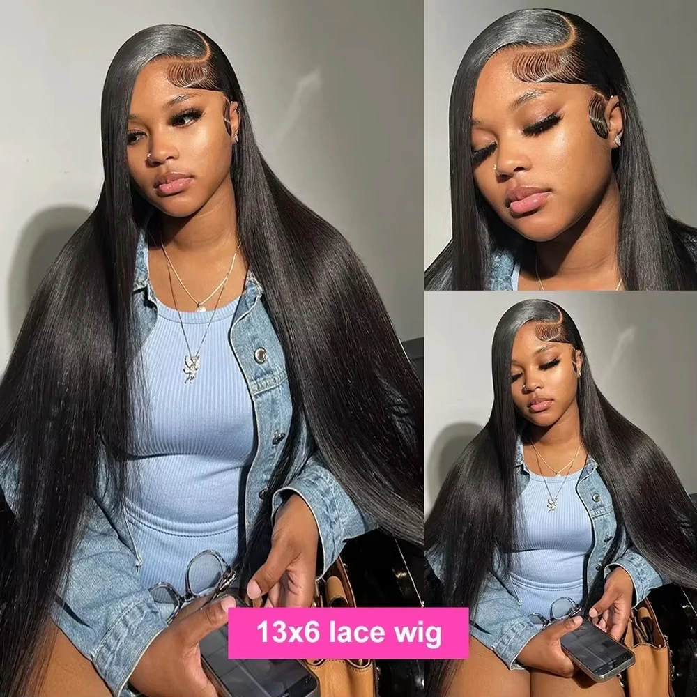 300Density 30 40Inch Straight Lace Frontal Wig 13x6 HD Lace Frontal Wigs Human Hair 13x4 Bone Straight Human Hair Wigs For Women image 2
