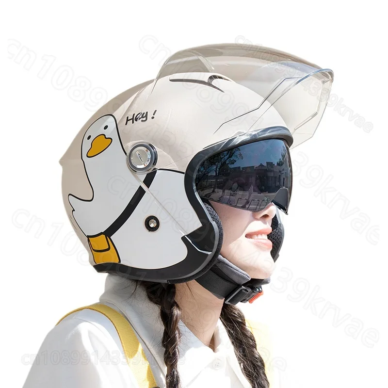 

Winter motorcycle electric bike men helmet hard hat men three-quarter half helmet 4 seasons women motorcycle helmet