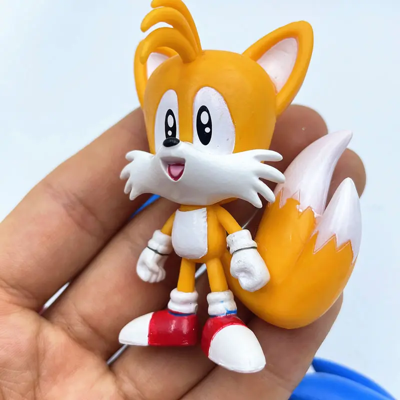 Q-version Cute Sonic Pvc Character Toy Hedgehog Shadow Tail Figure Model Dolls Children Animal Toy Birthday Gift